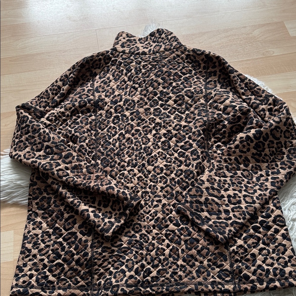 Ruby Rd. Leopard Quilted Zipper Jacket M - Picture 4 of 4